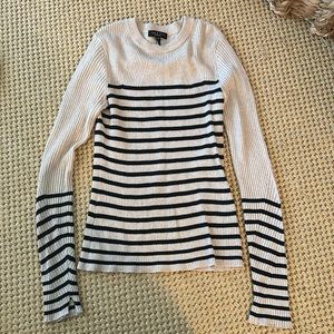 Rag and bone sweater tan black stripe size small new without tags ribbed